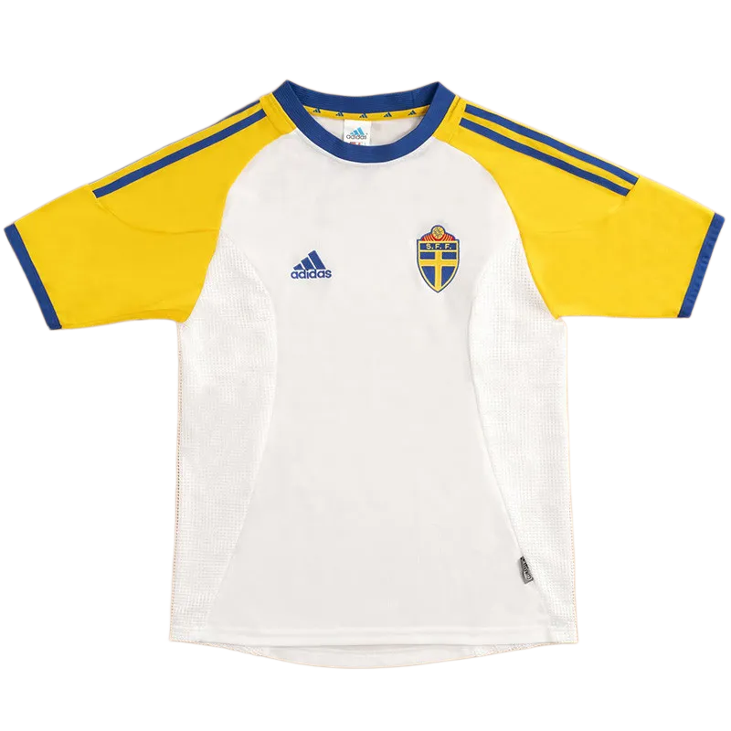 2002 Mens Sweden away white Retro Soccer Jersey