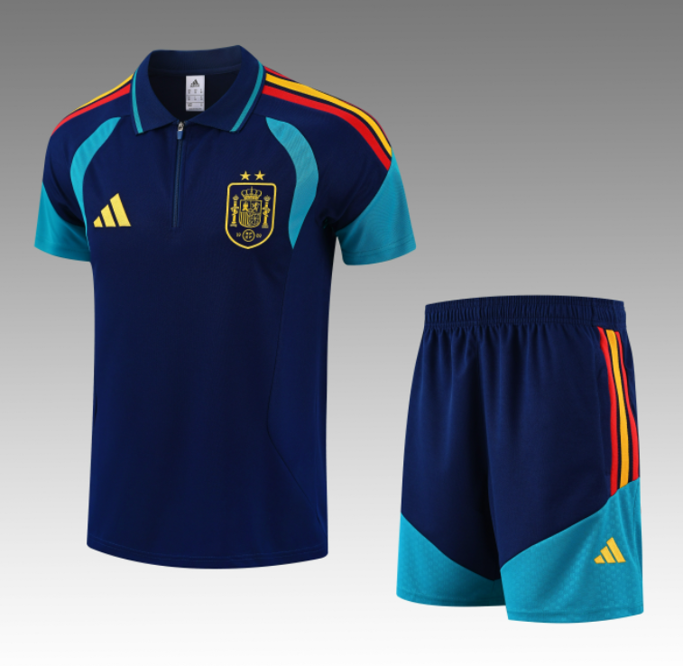 2026-27 Spain Royal blue POLO Training Short suit
