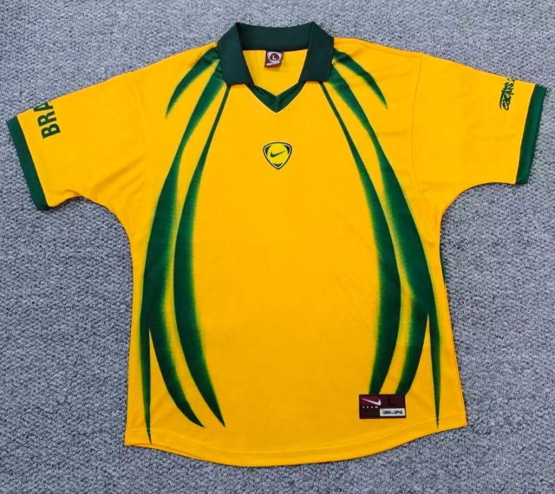 2026 Mens Brazil NikeT90 Yellow Retro Training shirts