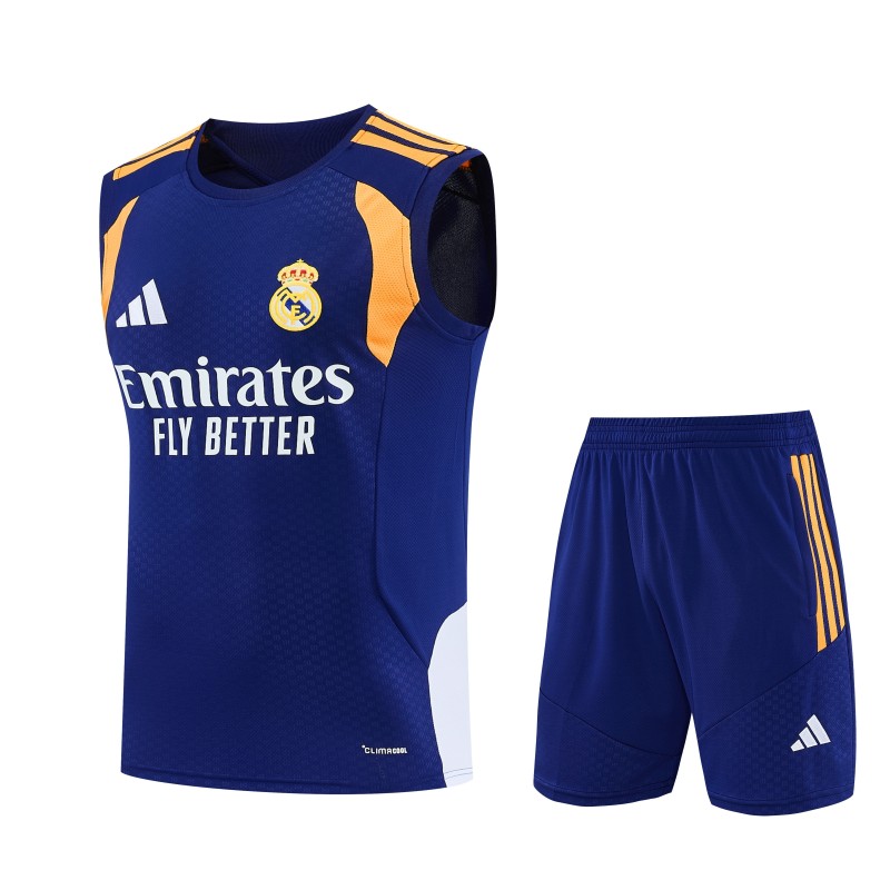 2026-27 Real Madrid Dark Blue Vest Training Short Suit