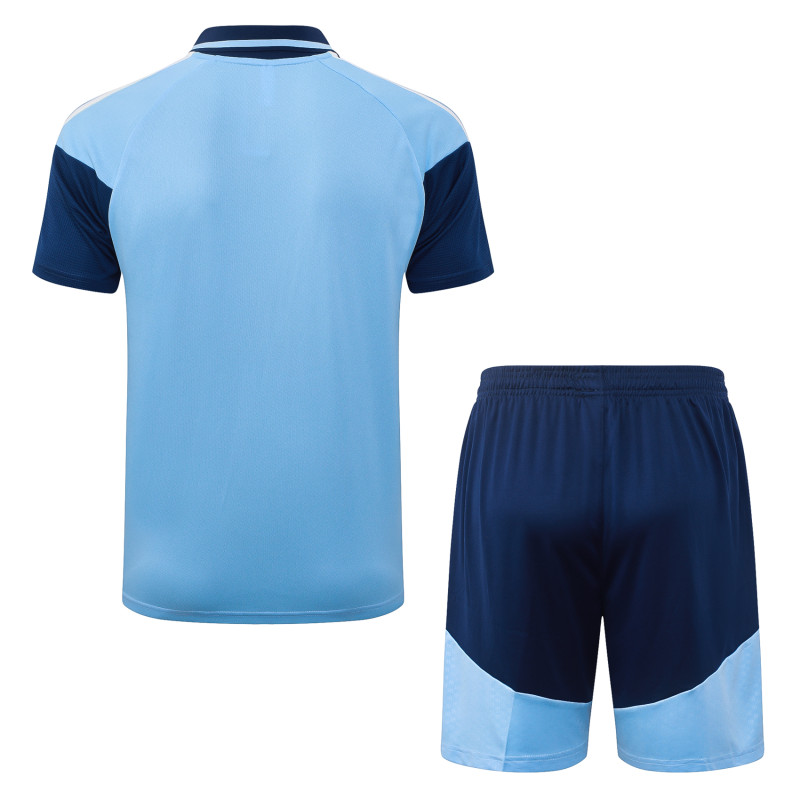2026-27 Mens Ajax Light Blue Polo Training Short Suit #C2636