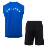 2026-27 Mens Chelsea blue vest Short Training Suit  D26074#