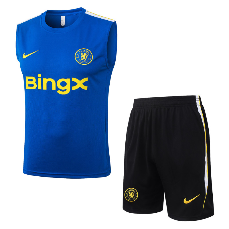 2026-27 Mens Chelsea blue vest Short Training Suit  D26074#