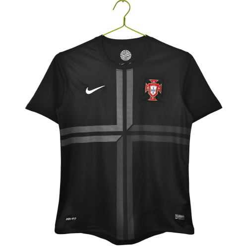 2012-2013 Mens Portugal Retro Third Away Black Soccer Jersey