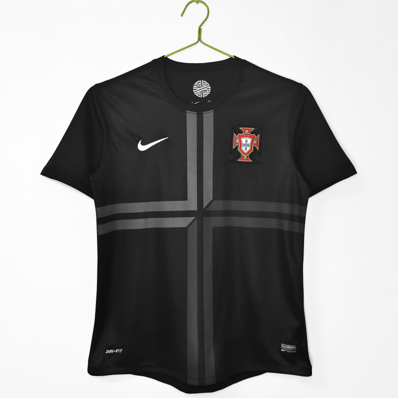 2012-2013 Mens Portugal Retro Third Away Black Soccer Jersey