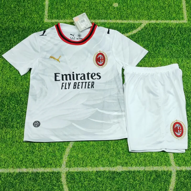 2026-27 Kids AC Milan away white Soccer Jersey