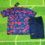 2026-27 Kids Barcelona red blue training suit