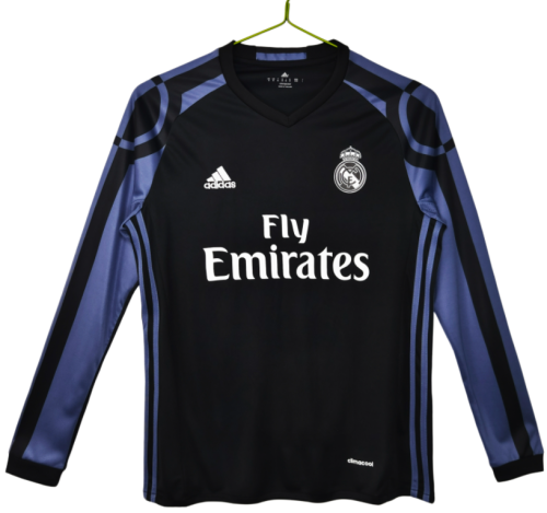 2016-17 Real Madrid third away black Long Sleeve Retro Soccer Jersey