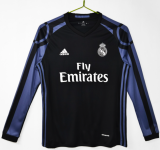 2016-17 Real Madrid third away black Long Sleeve Retro Soccer Jersey