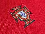2012 Mens Portugal Home Red  Long Sleeve Retro Soccer Jersey
