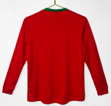 2012 Mens Portugal Home Red  Long Sleeve Retro Soccer Jersey