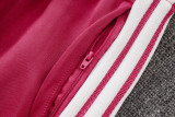 2026-27 Mens Real Madrid Pink Long Pull Training Suit A26065#