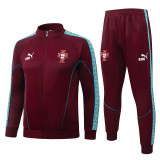2026-27 Portugal Maroon Long-Pull Training Suit  A26062#