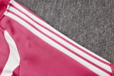 2026-27 Mens Real Madrid Pink Long Pull Training Suit A26065#