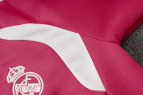 2026-27 Mens Real Madrid Pink Long Pull Training Suit A26065#