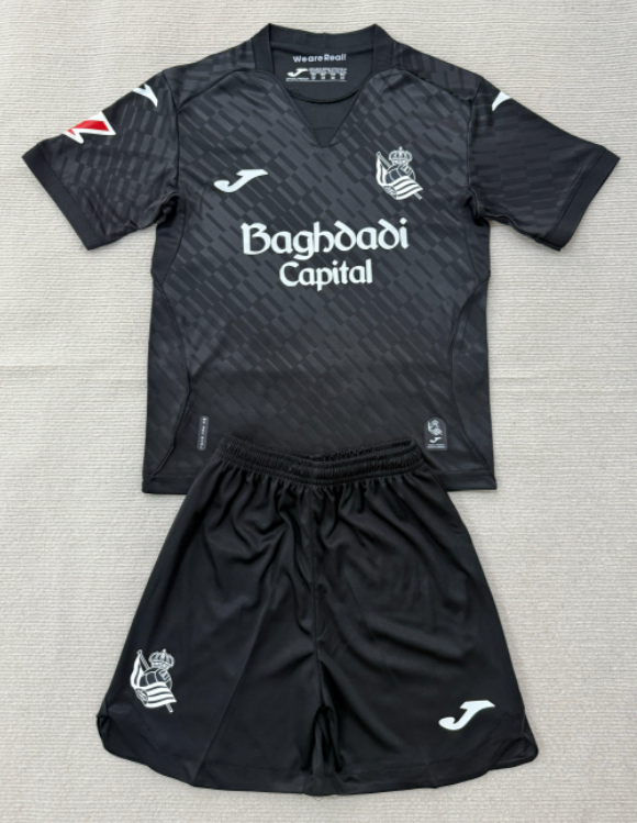 2026-27 Kids Real Sociedad Away Black Soccer Jersey
