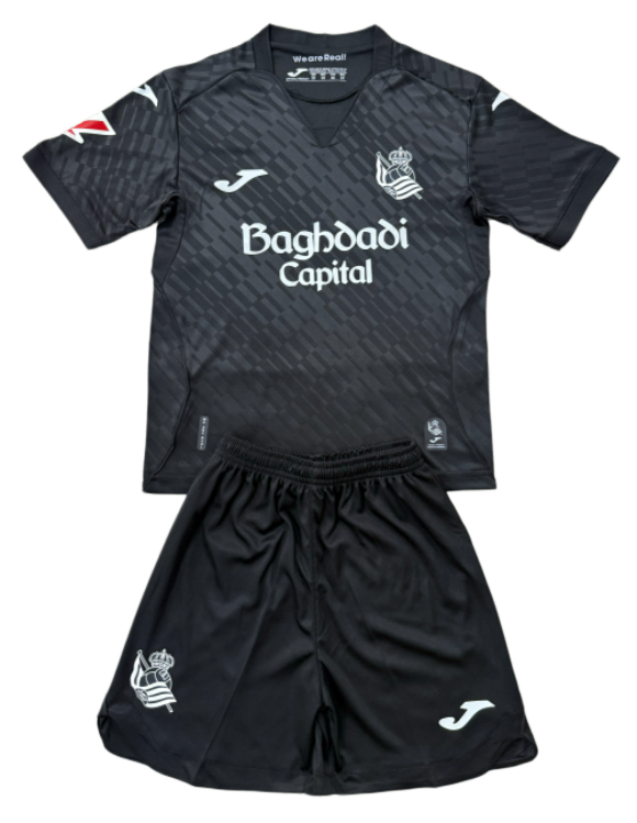 2026-27 Kids Real Sociedad Away Black Soccer Jersey