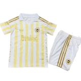 2026-27 Kids Fenerbahce Away White Yellow Soccer Jersey