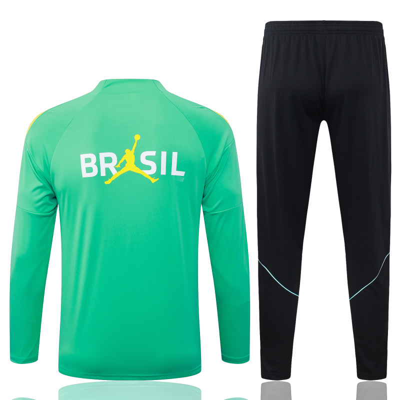 2026-27 Brazil Green Half Pull Training suit B26083#
