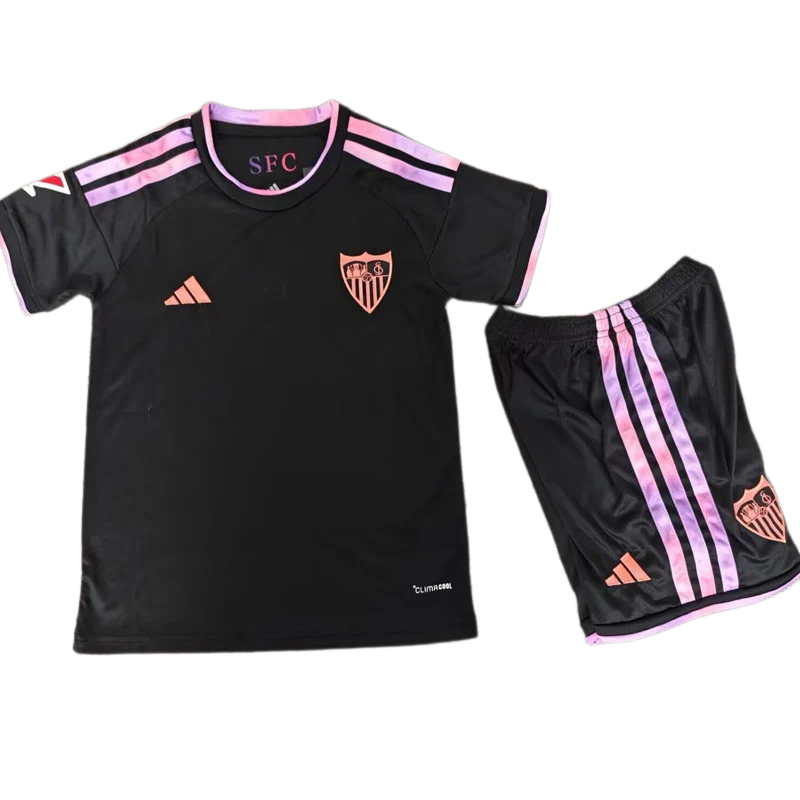 2026-27 Kids Sevilla Third Away Black Soccer Jersey