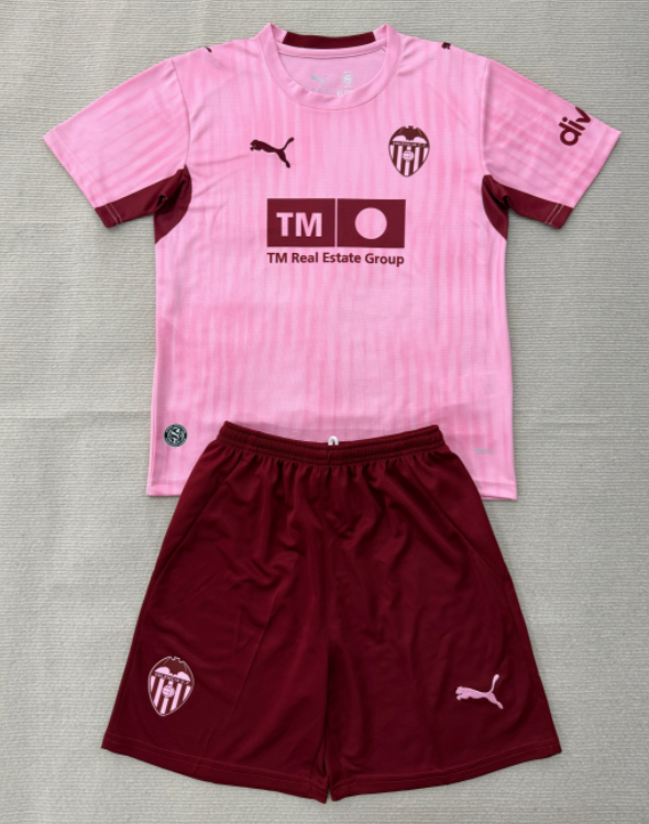 2026-27 Kids Valencia Third Away Pink Soccer Jersey