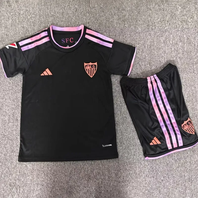 2026-27 Kids Sevilla Third Away Black Soccer Jersey