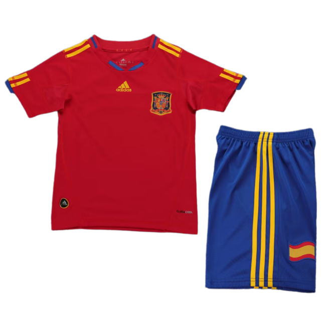 2010 Kids Spain Home Red Retro Soccer Jersey