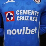 2026-27 Mens Cruz Azul home blue Player Long Sleeve soccer Jersey
