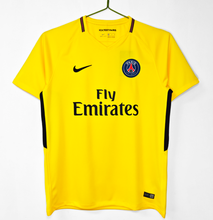 2017-18 Mens PSG Away Yellow Retro Soccer Jersey