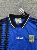 1994 Kids Argentina Away Long Sleeve Retro Soccer Jersey