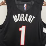 25-26 Trail Blazers MORANT #1 Black Top Quality Hot Pressing NBA Jersey (V领)