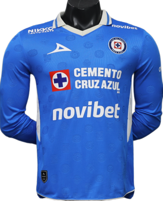 2026-27 Mens Cruz Azul home blue Player Long Sleeve soccer Jersey