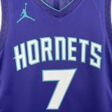 22-23 HORNETS KNUEPPE #7 Blue Top Quality Hot Pressing NBA Jersey (Trapeze Edition) 飞人版