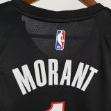 25-26 Trail Blazers MORANT #1 Black Top Quality Hot Pressing NBA Jersey (V领)