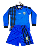 1994 Kids Argentina Away Long Sleeve Retro Soccer Jersey