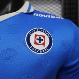 2026-27 Mens Cruz Azul home blue Player Long Sleeve soccer Jersey