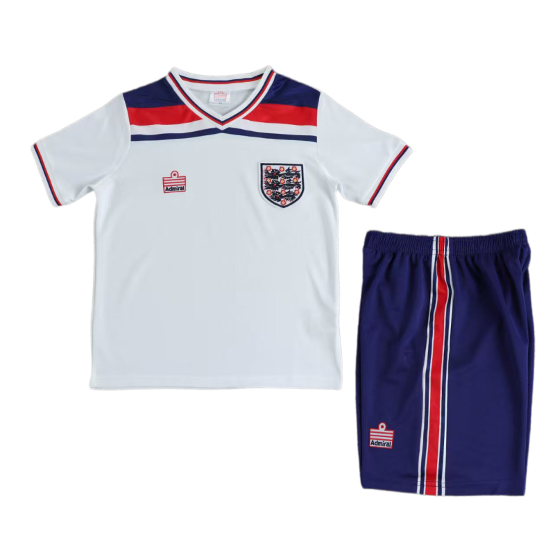 1982 Kids England Home White Retro Soccer Jersey