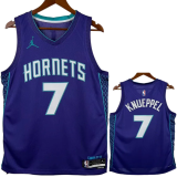 22-23 HORNETS KNUEPPE #7 Blue Top Quality Hot Pressing NBA Jersey (Trapeze Edition) 飞人版