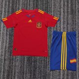 2010 Kids Spain Home Red Retro Soccer Jersey