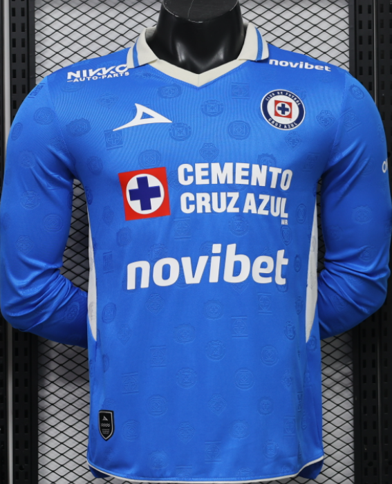 2026-27 Mens Cruz Azul home blue Player Long Sleeve soccer Jersey