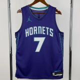 22-23 HORNETS KNUEPPE #7 Blue Top Quality Hot Pressing NBA Jersey (Trapeze Edition) 飞人版