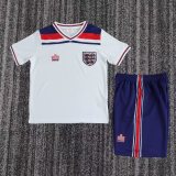 1982 Kids England Home White Retro Soccer Jersey