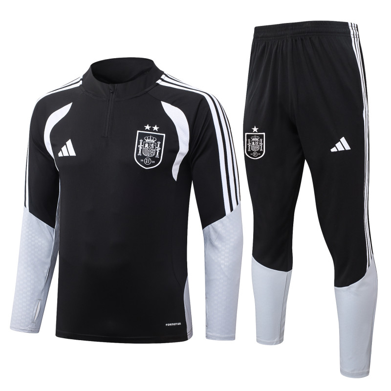 2026-27 Spain Black Half Pull Training Suit B26089# (半拉链)