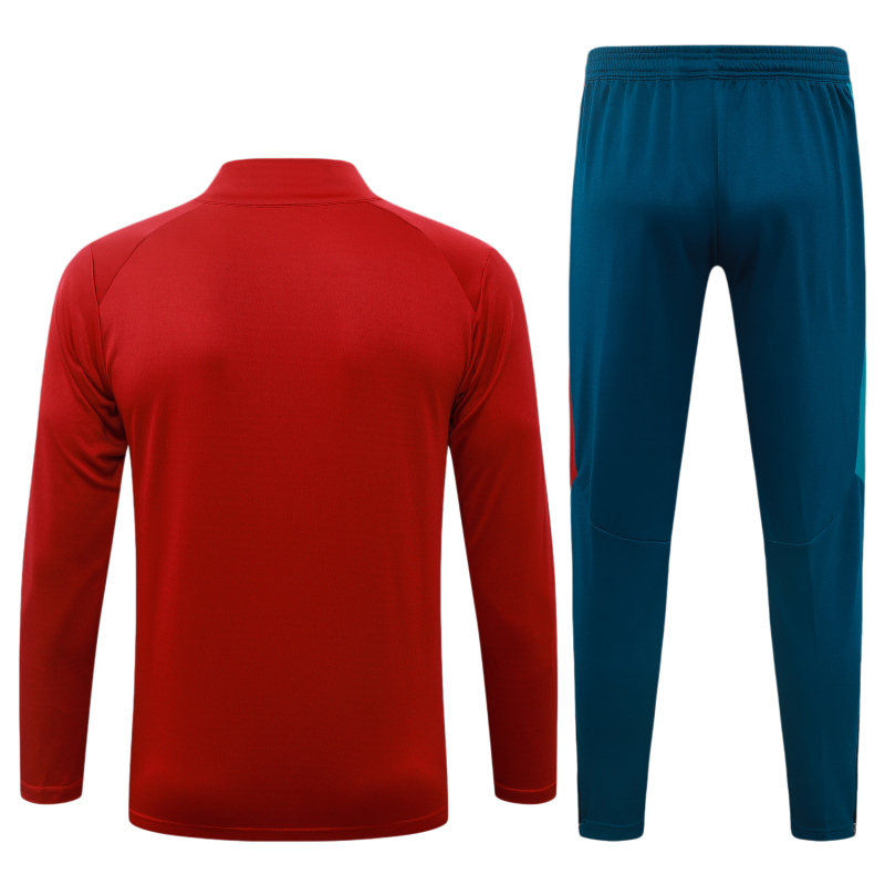2026-27 Mens Portugal Half Pull Red Training Suit B26095#