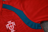 2026-27 Mens Portugal Half Pull Red Training Suit B26095#