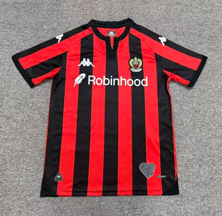 2026-27 Mens OGC Nice Home Red Black Soccer Jersey