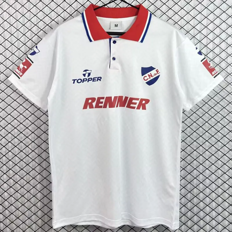 1994 Club Nacional Home White Retro Soccer Jersey