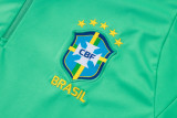 2026-27 Kids Brazil Light Green Half Pull Training Suit E26121#
