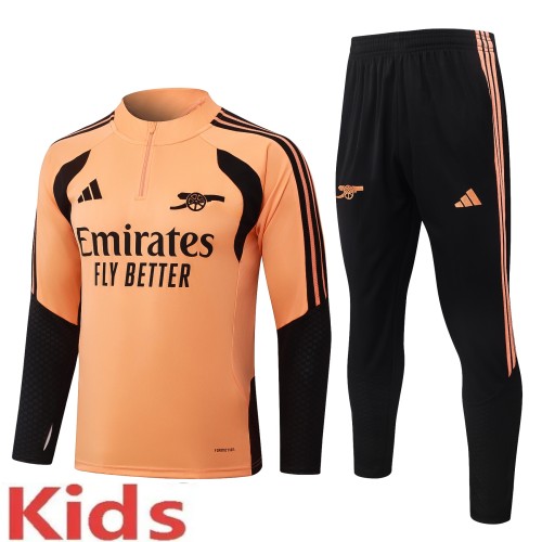2026-27 Kids Arsenal Orange Half Pull Training Suit E26127#