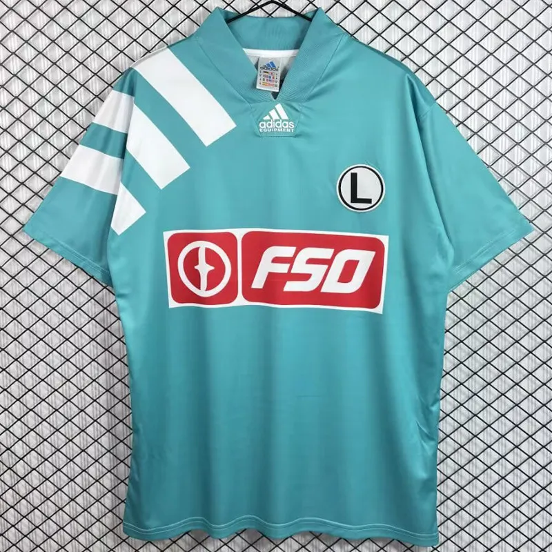 1994-1995 Mens Legia Warsaw Away Green Retro Soccer Jersey